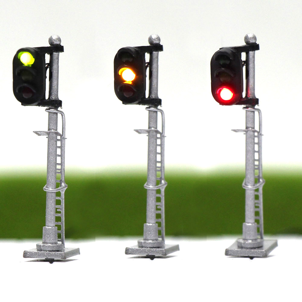 JTD1503GYR 3PCS Model Railroad Train Signals 3Lights Block Signal N