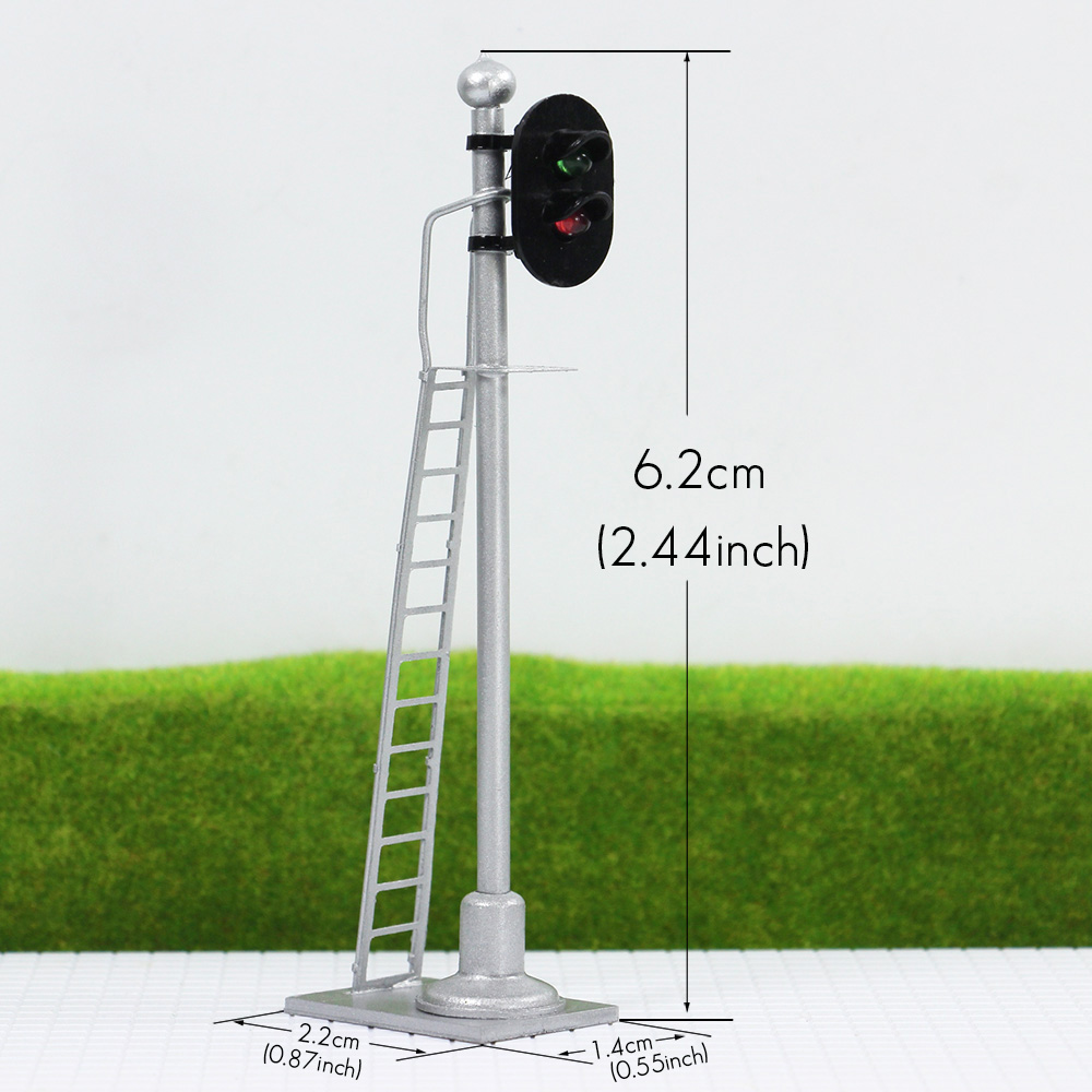  3pcs Model Railroad Train Signals 2-Lights Block Signal HO Scale 12V