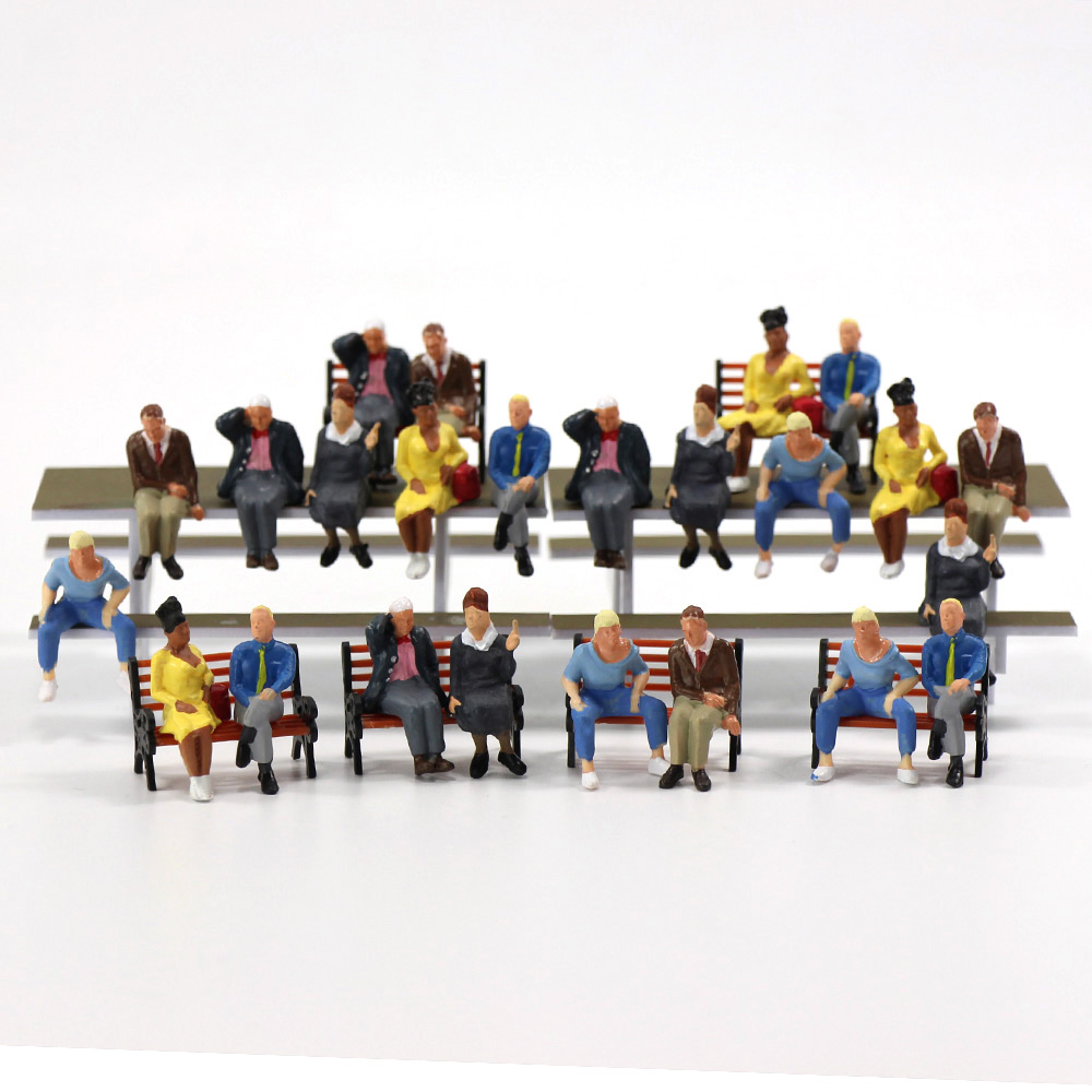  pcs All Seated Figures O scale 1:48 Painted People Model Railway NEW