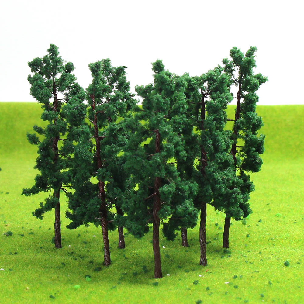 D8030 20pcs O Scale Model Train Layout Iron Wire Trees 80mm Railroad