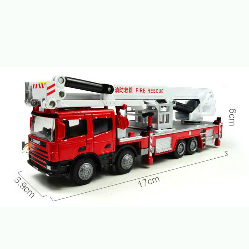 KDW 1:50 O Scale Diecast Aerial Fire Truck Construction Vehicle Cars ...