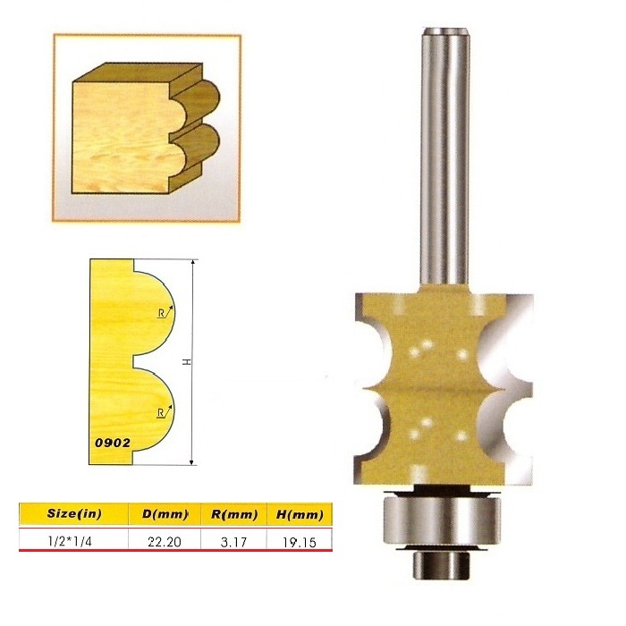 Double Beading Molding Router Bit - 1/2*1/4 - 1/2