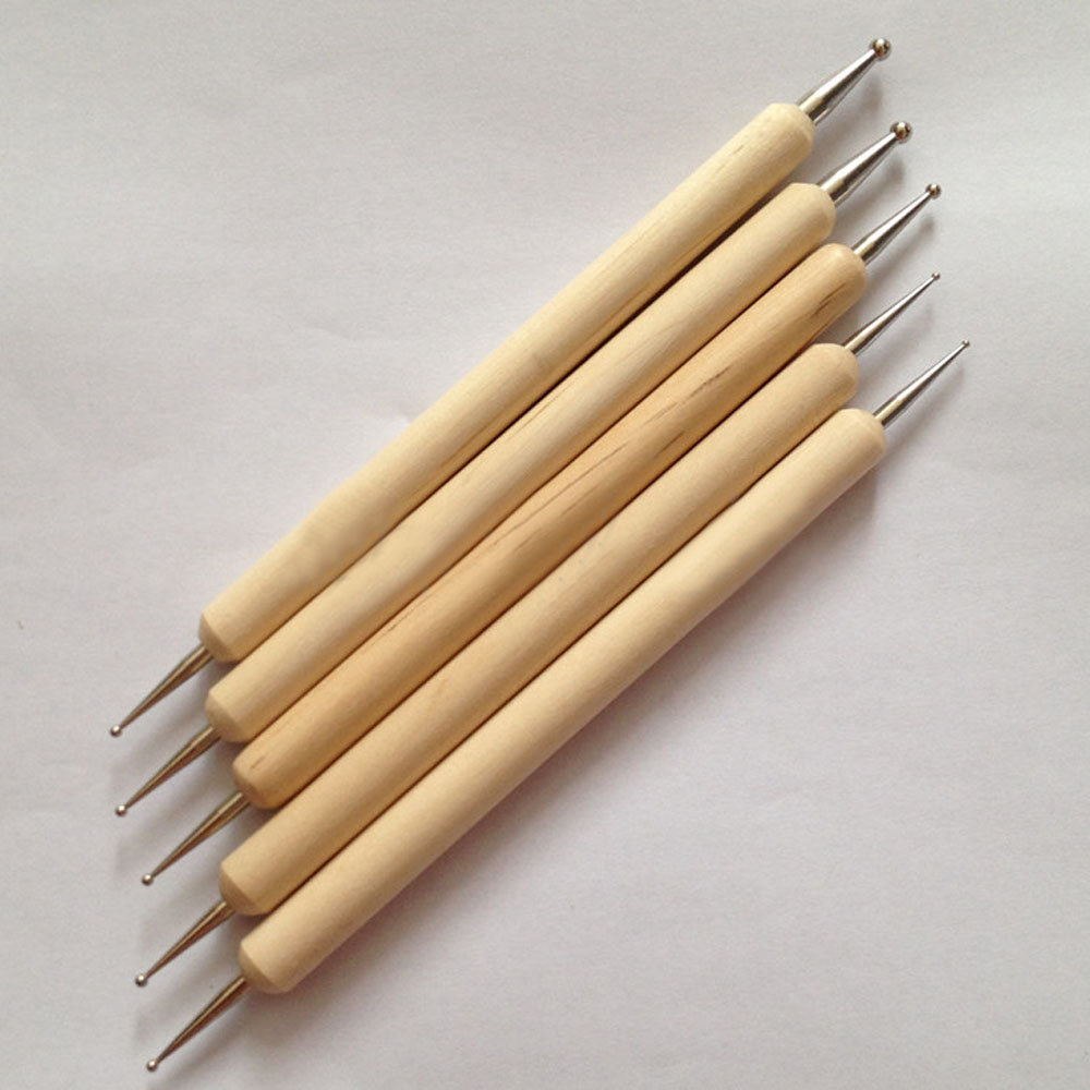CHCP07 5PCS WIRE ROUND TOOL WITH WOODEN HANDLE WIRE END WIRE WORKING ...