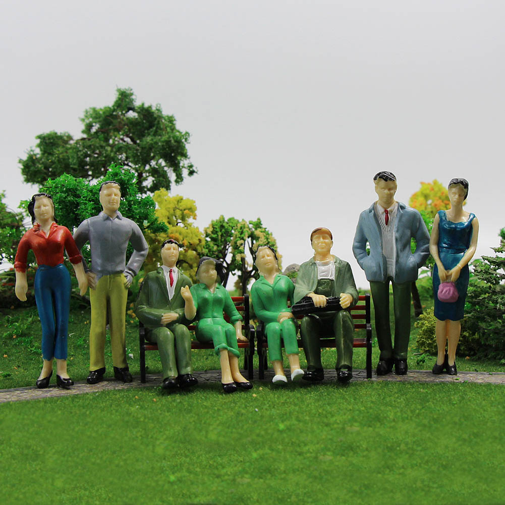 Download 14pcs Different 1:25 Model Figures G Scale People Standing Seated | eBay