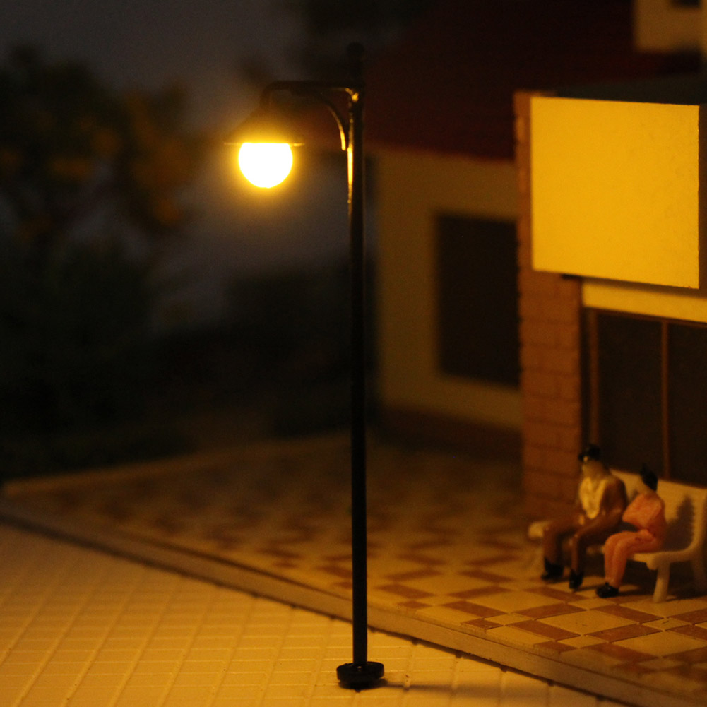 Lym22 10pcs Model Railway Train Lamp Post Street Lights Ho Oo Scale Leds New Ebay 1304