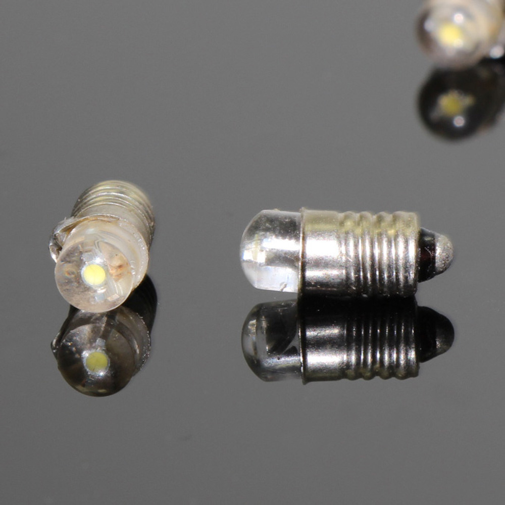 10pcs Bright White Led Screw Bulb E5 E5 5 12v 14v Spur Ho Tt N Scale