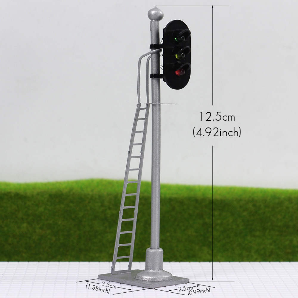 3pcs Model Railroad 187 Train Signals HO Scale 3Lights Block Signal