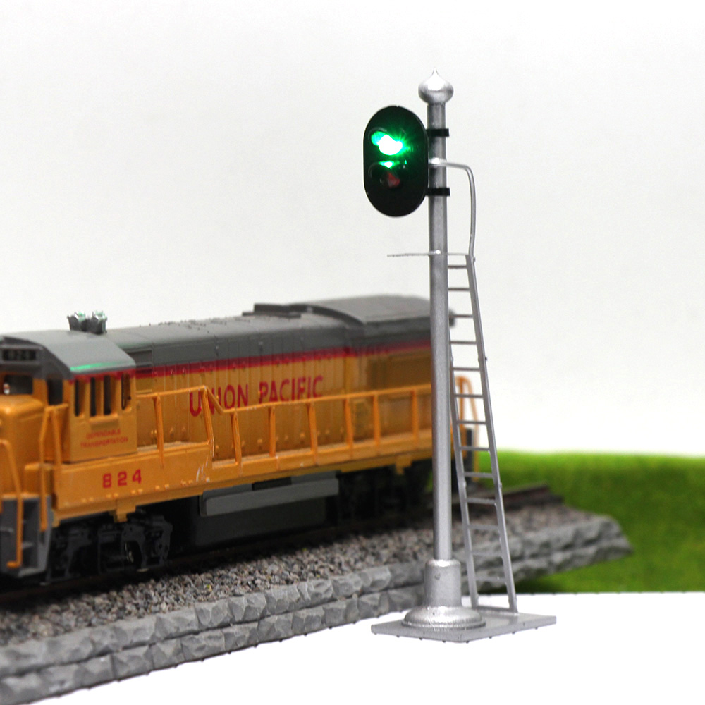 JTD873GR 3pcs Model Railroad Train Signals 2Lights Block Signal HO