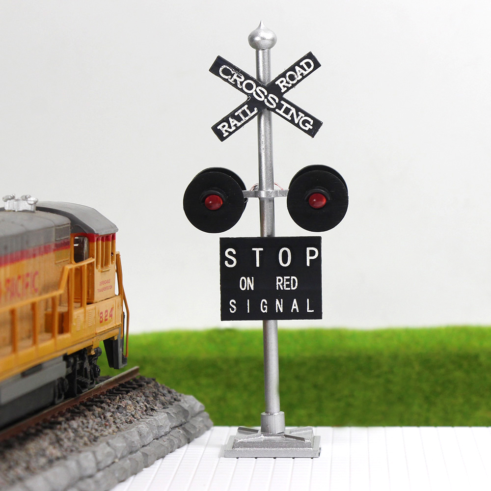 1set HO Scale Railroad Crossing Signals 4 heads LEDs + Circuit board ...