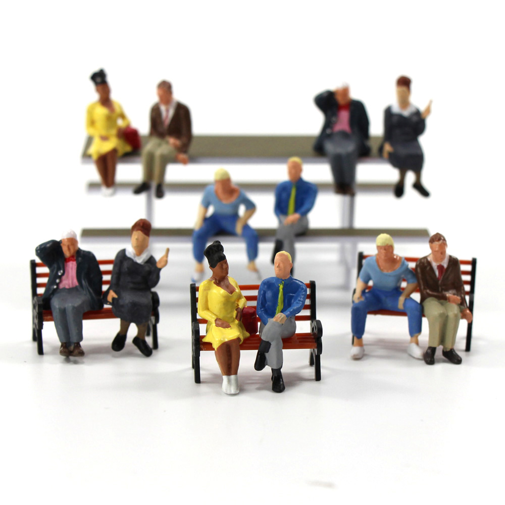 P4803 24 pcs All Seated Figures O scale 1:50 Painted People Model ...