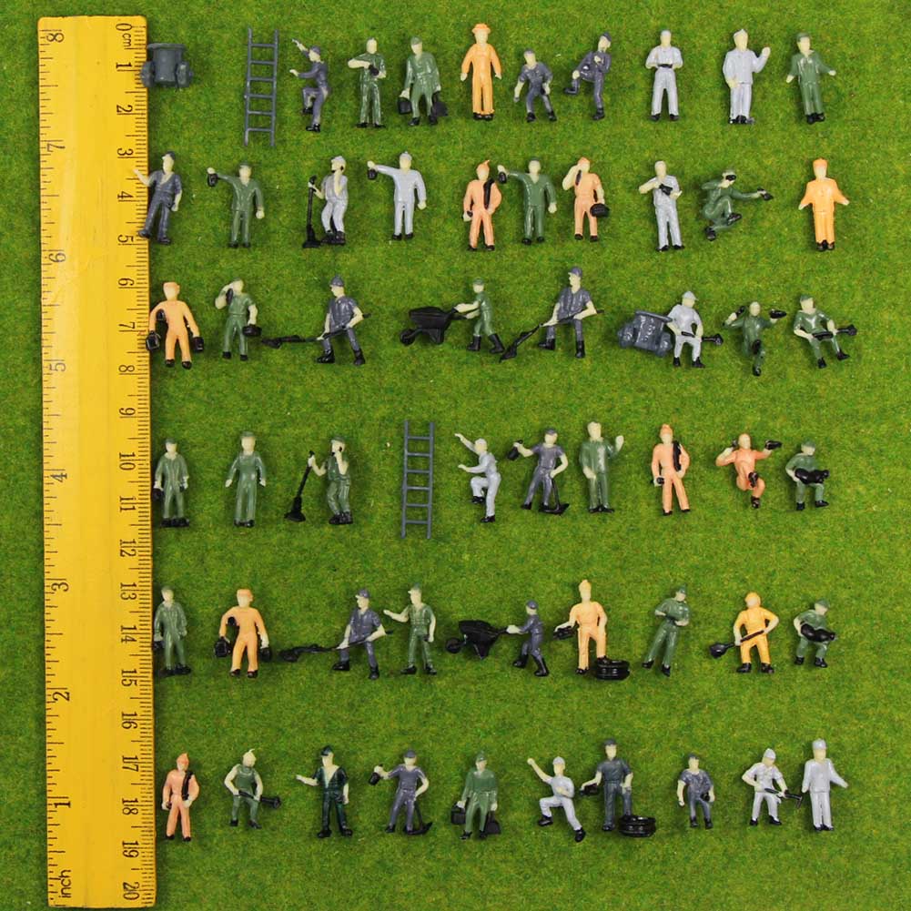 50pcs Model Railway 187 Well Painted Figure Workers Ho Scale