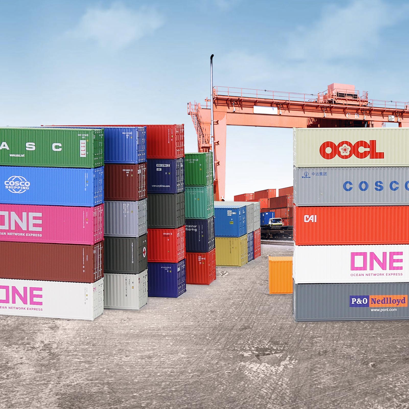 12pcs N Scale 1:160 40ft Magnetic Shipping Containers – Cargo Box Blind Box Lot