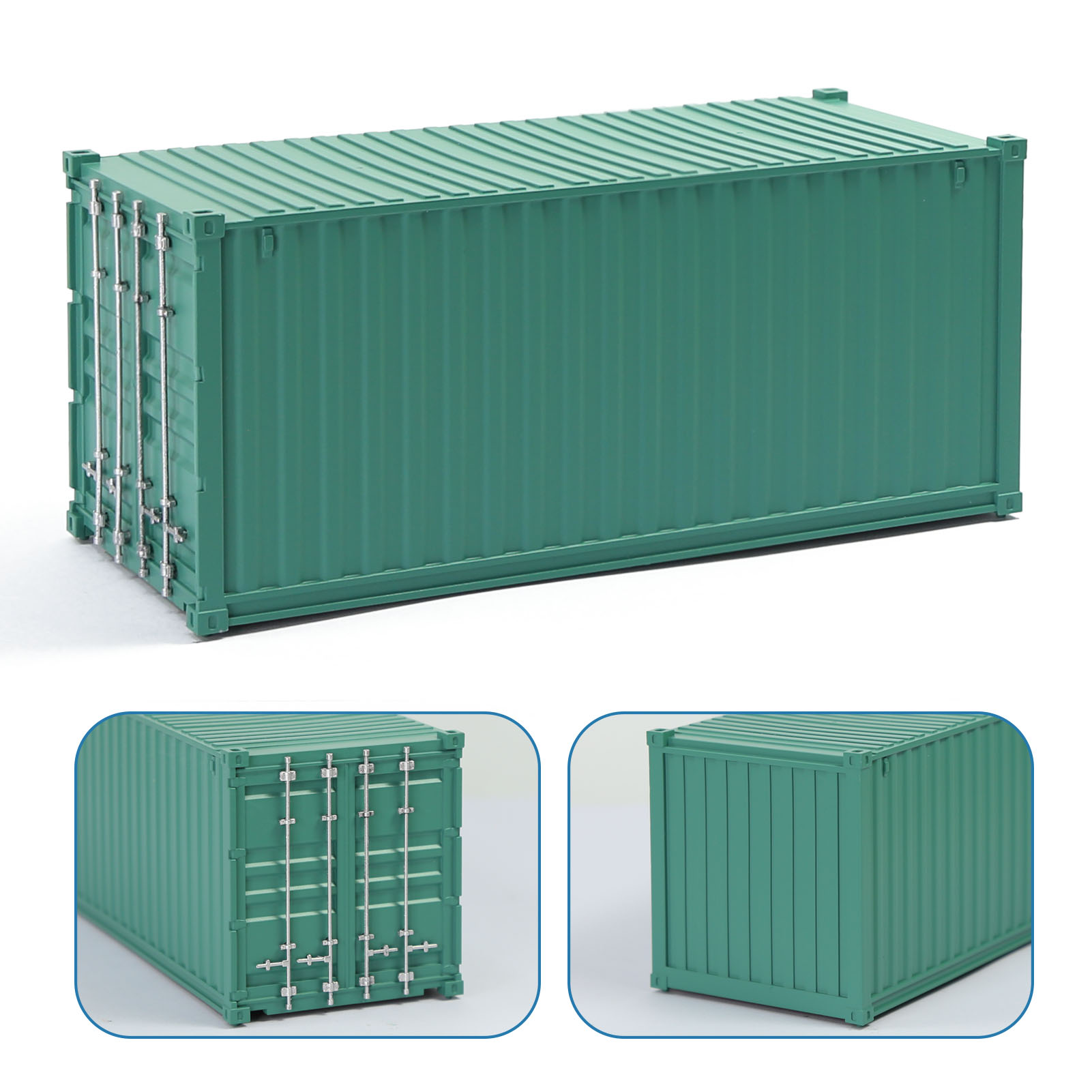 3pcs/8pcs HO Scale 1:87 Blank 20' (ft) Shipping Containers Pure Color