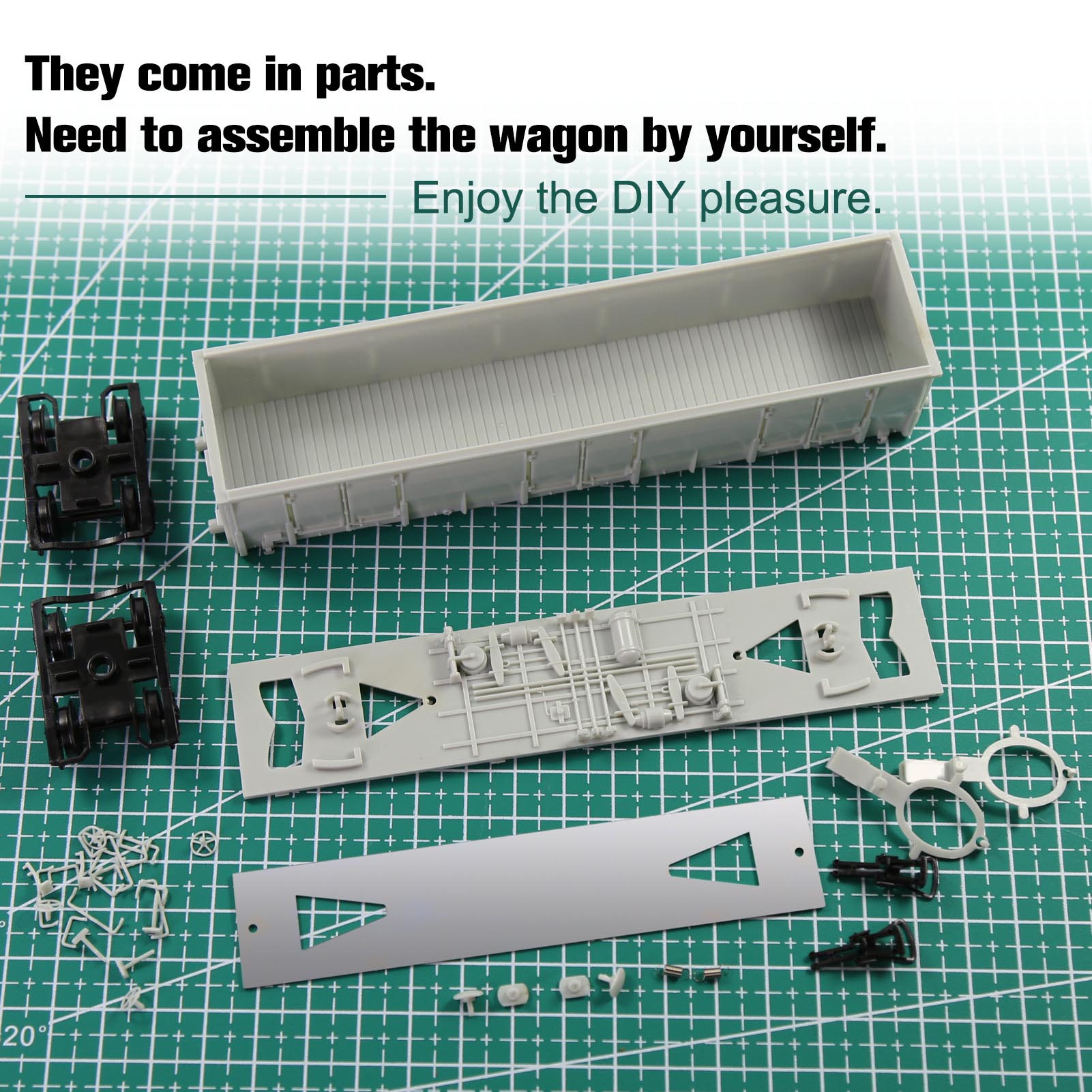 HO Scale 1:87 Gondola Car Kit – Unassembled Plastic Model For Railway DIY, C8742JJ