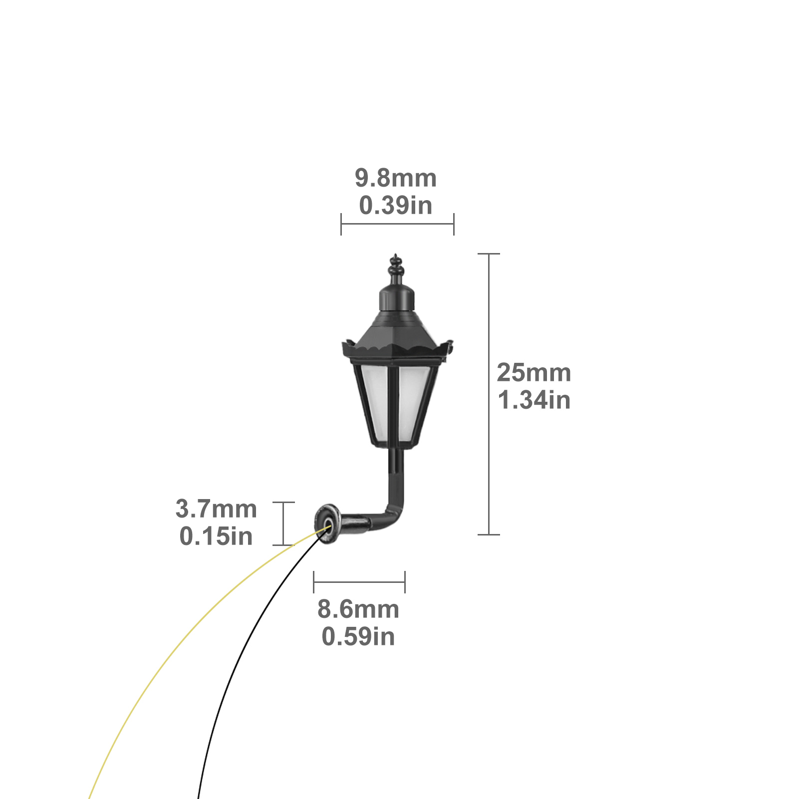 MAQUETTE LAMPADAIRE BLANC chaud échelle HO 1:87 maquette lampadaire LED