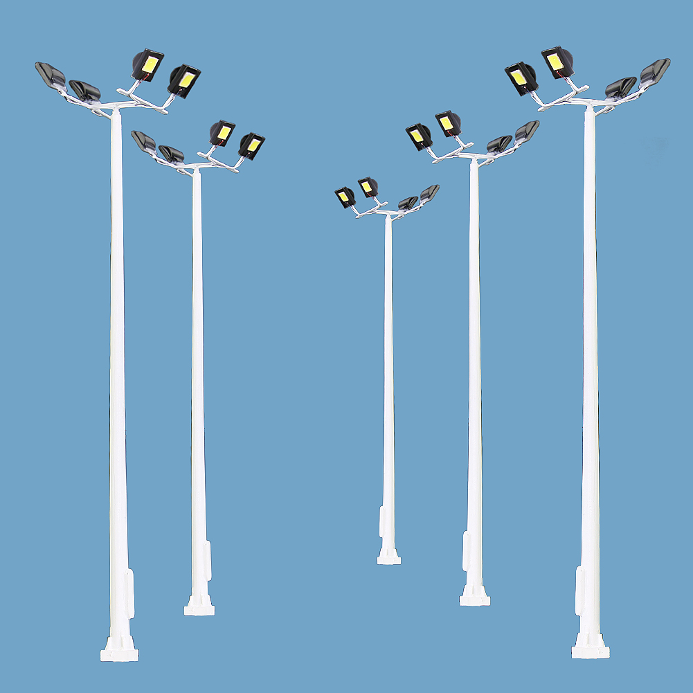 Oniissy Lot De 10 Lampadaires LED HO – 4,5 Cm – 3 V – Pour Modélisme Ferroviaire Et Bâtiments – Blanc Chaud