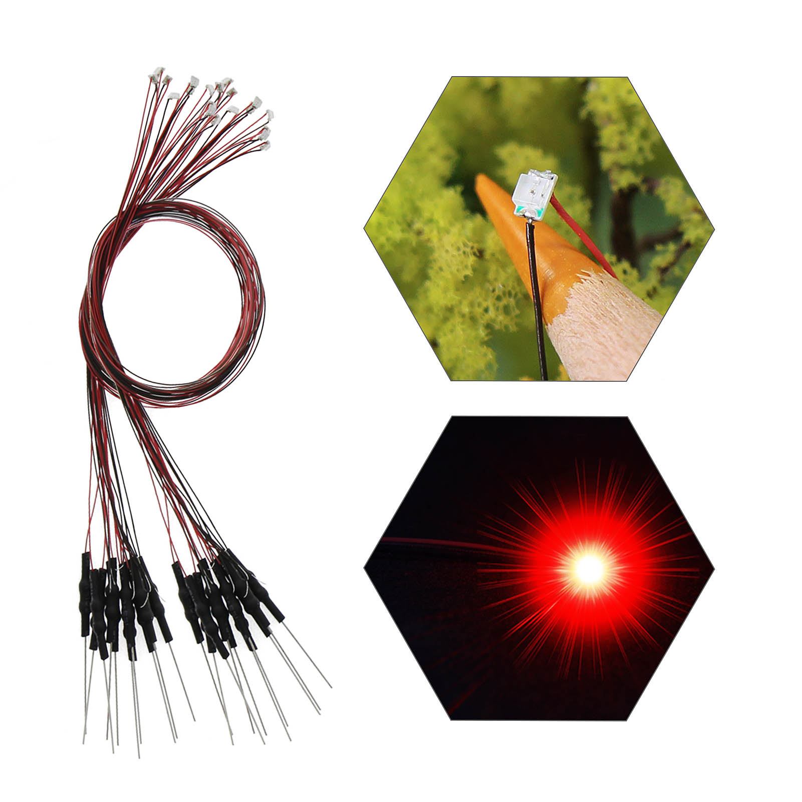 120pcs Pre-wired SMD LED 0805 – 30AWG, With Resistors, Mixed Colors, L0805, Prop 65