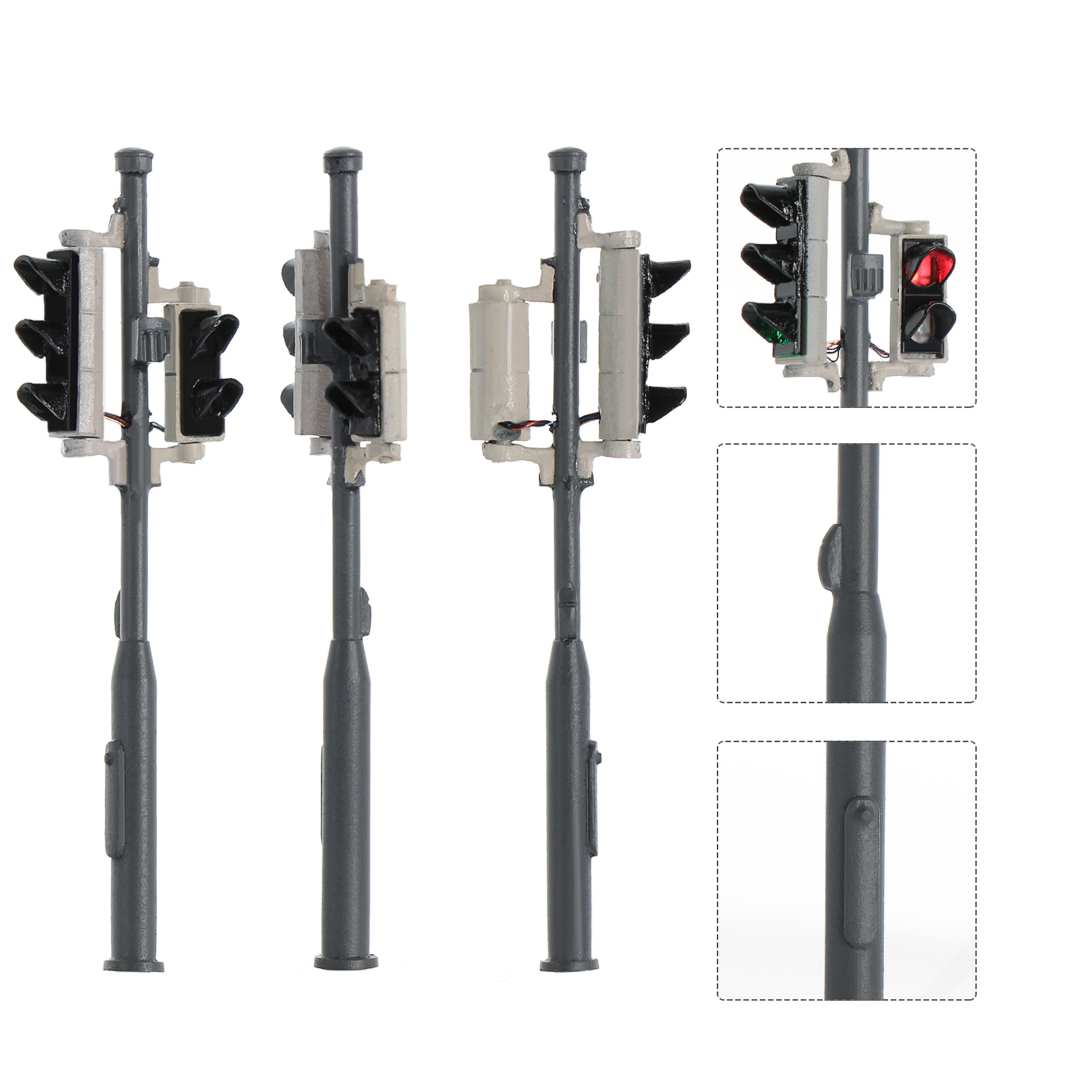 thumbnail image 2 of 4 Pack Model Railway Lights HO Scale LED Yard Light For Model Train Railroad Street Station(A 2 of 11