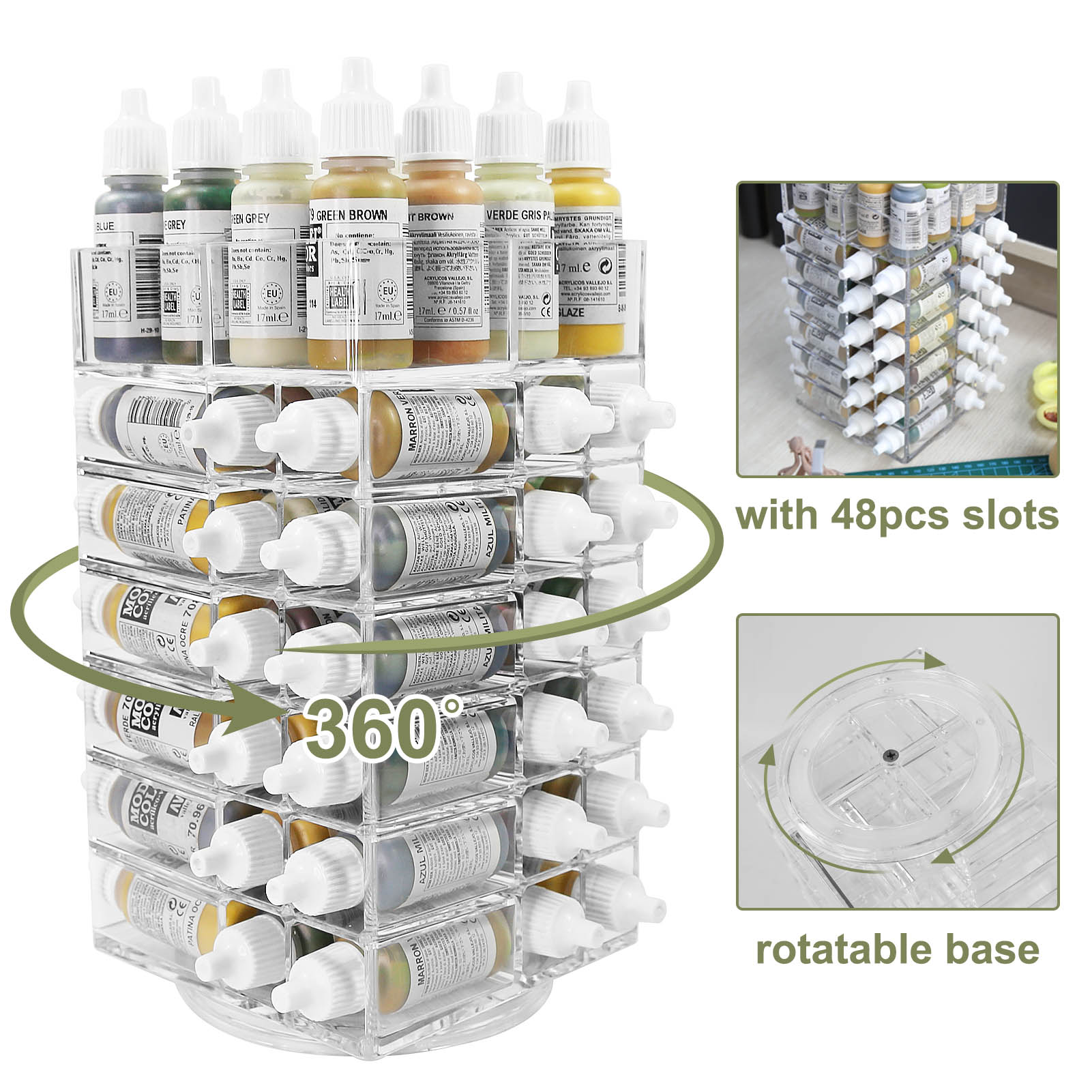 Evemodel Model Paint Organizer Pigment Bottle Spinning Rack Holder Shelf  SN02