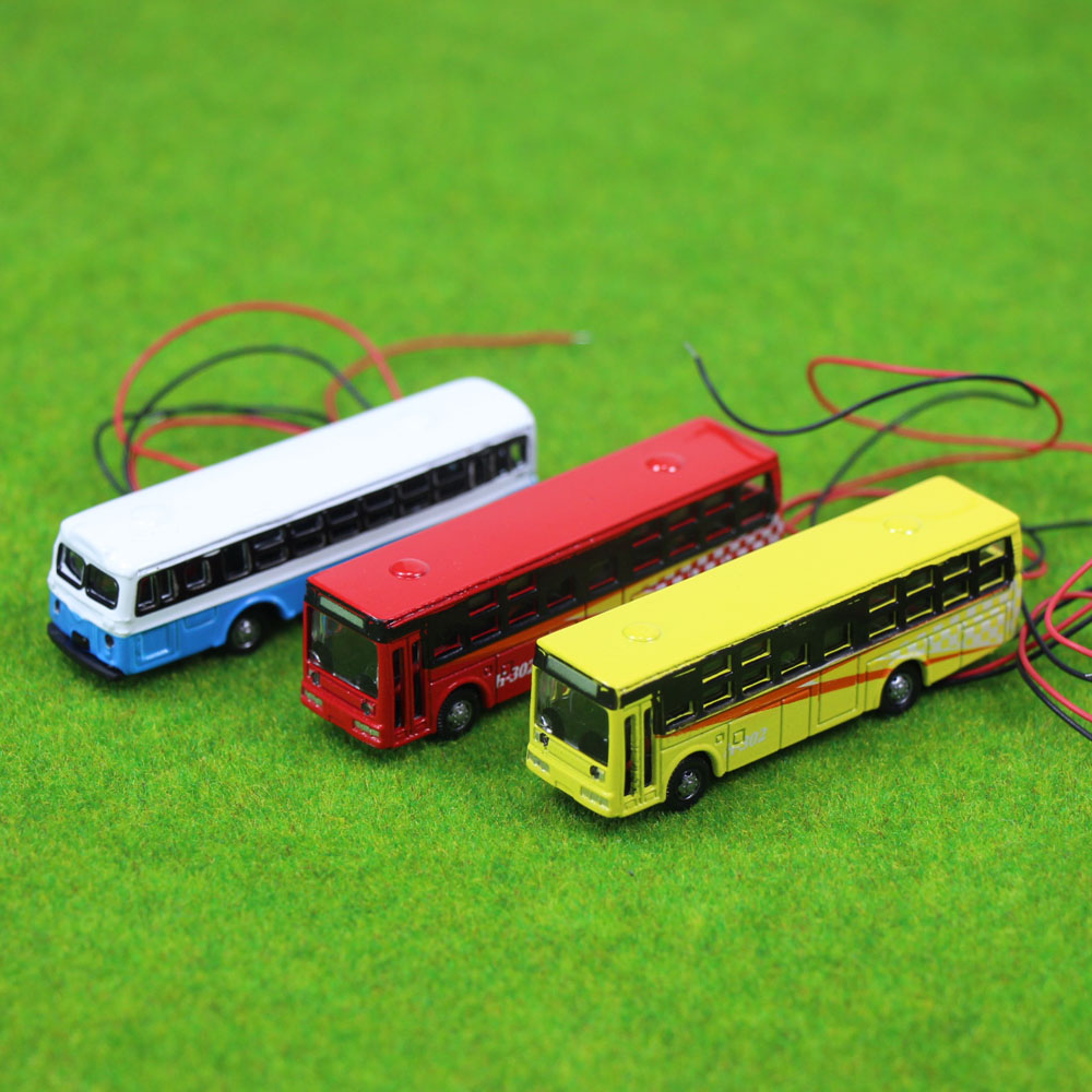 Model Buses Evemodel 4PCS 1:150 Model Lighted Cars N Scale Diecast Bus ...