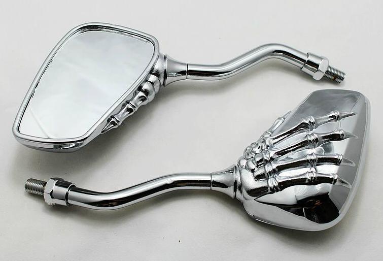 Chrome Motorcycle Chopper Cruiser Side Mirrors For Honda Yamaha Suzuki ...